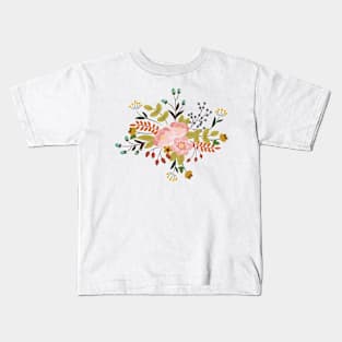 Woodland Flowers - Sea Foam Kids T-Shirt